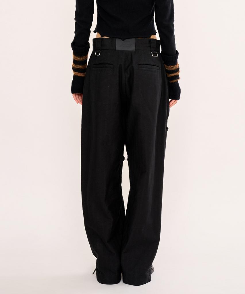 FANYOUNG Multi-Pocket Pants Black