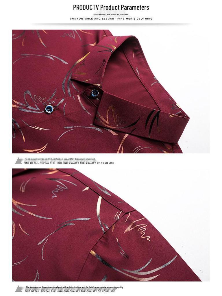 Herren Business Casual Bedrucktes Kurzarmhemd - Kentkragen, Trendige Mittelalterliche & Junge Stile