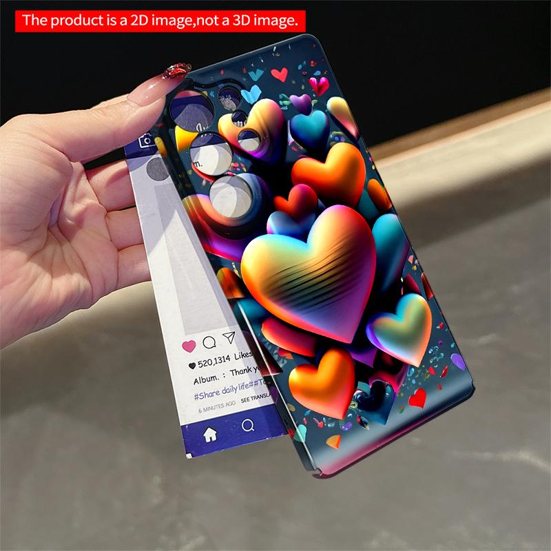 2DFlat Samsung Phone Case Vibrant Rainbow Hearts Bursting Confetti Design Applicable To Galaxy S23 S24 S25ULTRA S26 A12 A14 A15 A16 A54 A55