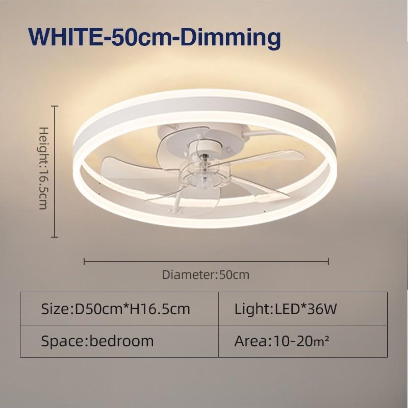 

19,6 дюймов Регулируемая яркость Электрический потолочный вентилятор с подсветкой Двигатель постоянного тока Сильный ветер Потолочный вентилятор Спальня Светодиодное освещение Лампа-вентилятор white