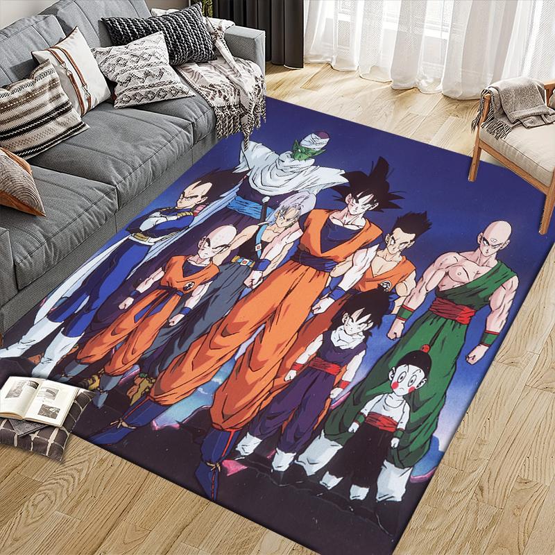 Dragon Ball Pattern Square Carpet,Area Rug,Carpet Rug for Living Room Bedroom Sofa Playroom Decor,Non-slip Floor Mat,Holiday Birthday Gifts