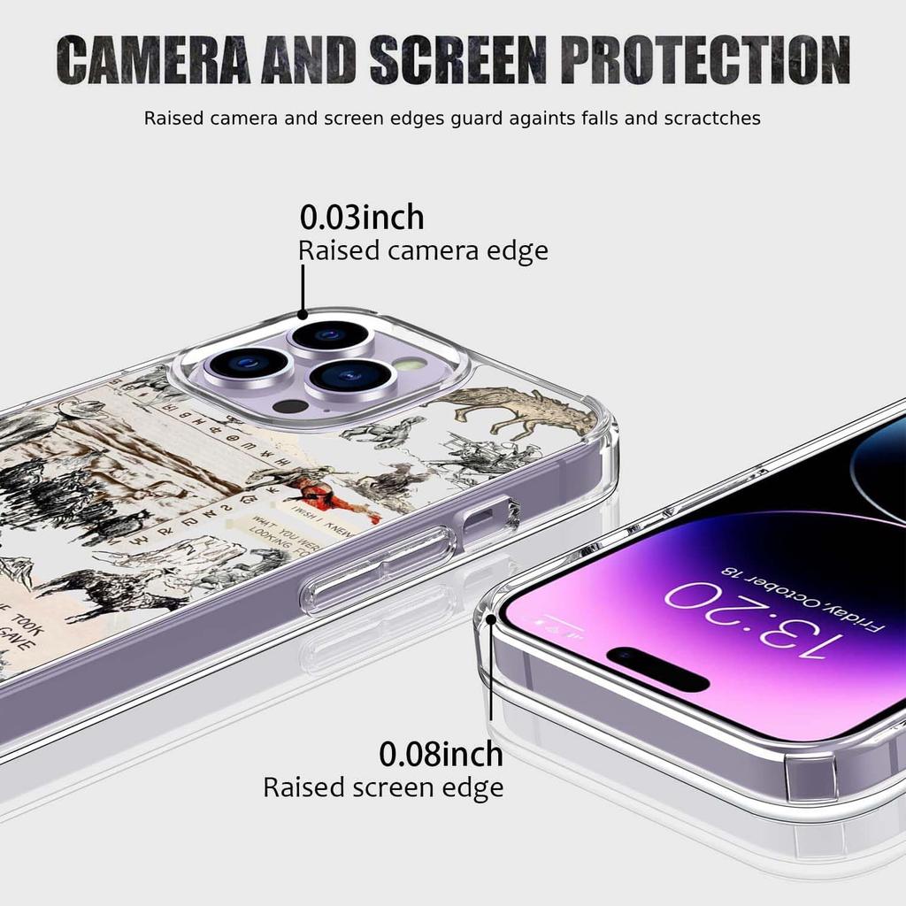 Vintage Cowboy Case Compatible with iPhone 16 Pro, Wild West Country Case for iPhone 16 Pro, Cool TPU Bumper Phone Cover Case