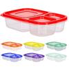 3 Compartments Rice/Noodles Container Versatile PP Food Storage Container Leakproof Microwaveable for Working Traveling Camping