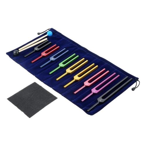 Bskivd Tuning Fork Set, 9 Color Tuning Forks for Chakra Healing, Sound Therapy, and Perfect Harmony of Body, Mind, and Spirit