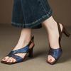 Fashion Fashion Snake Texture Leather High Heels Women Elegant Square Toe Thin Heel Sandals Summer Sexy Open Toe Dress Shoes Sandalias