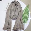 Clearance autumn and winter fashion new women's scarf literary cotton and linen rainbow strip scarf wholesale ins Korean version of thermal scarf