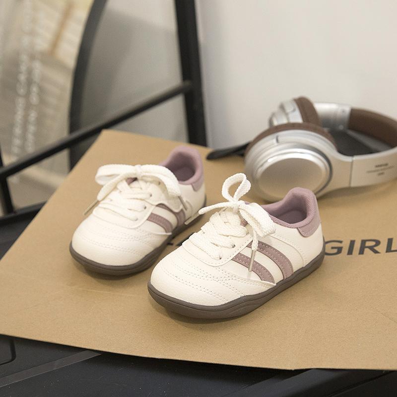 

Детская повседневная обувь с защищенными носками, спортивная обувь для мальчиков и девочек, в полоску, модная, 2025, новая коллекция, детская обувь для бега, нескользящая 29 розовый