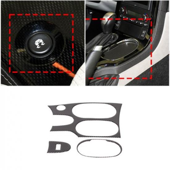 Naklejka wykończeniowa panelu zmiany biegów konsoli środkowej z włókna węglowego do Corvette C6 05-13