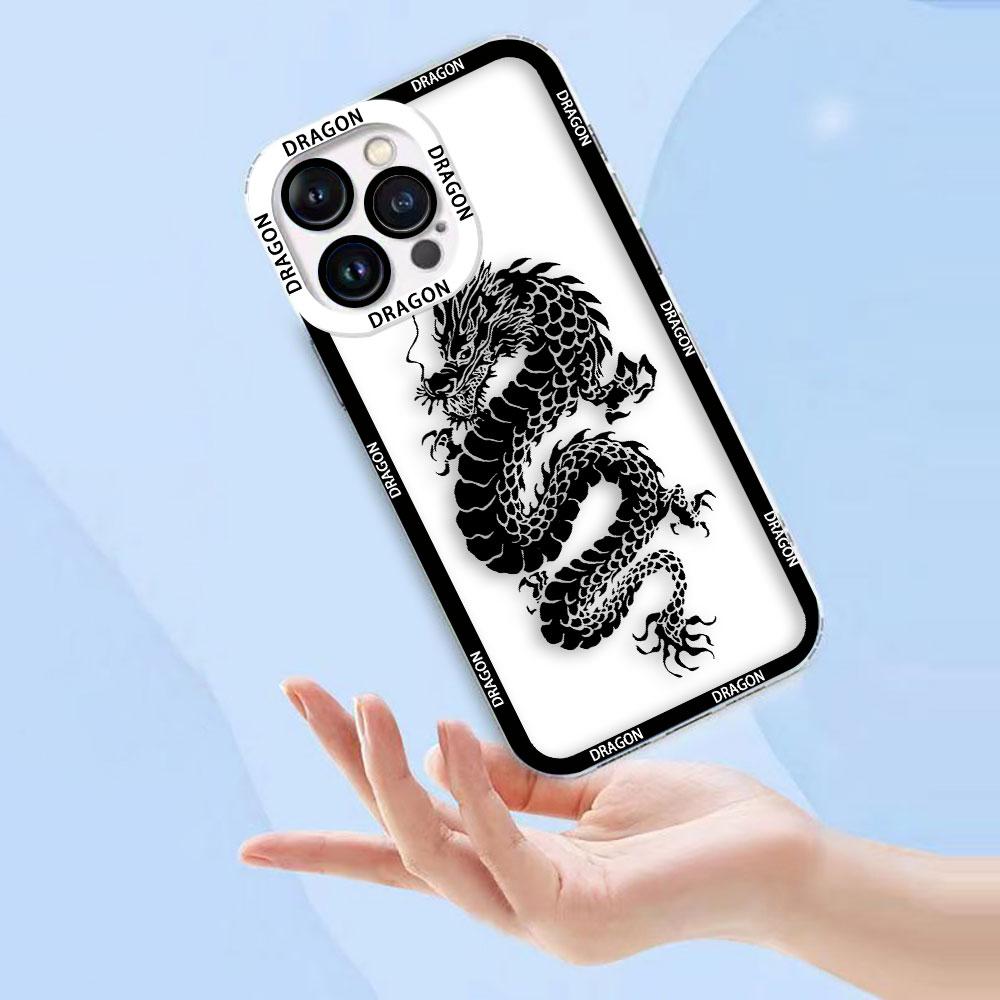 Oriental Style Chinese Dragon Clear Phone Case For Samsung Galaxy S26 S25 S24 S23 S22 S21 S20 FE PLUS ULTRA EDGE TPU Case Shell