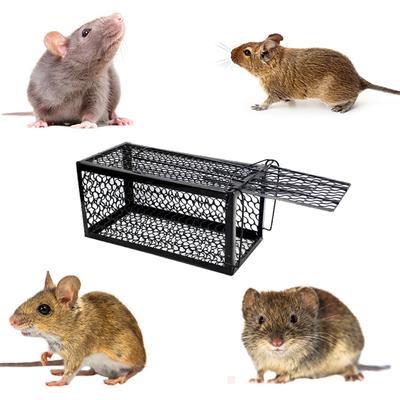 Mäusefänger für den Haushalt, wiederverwendbar, schwarze Nagetierfalle aus Eisen, nützlicher Mäusefallenkäfig, hochwertiger selbstsichernder Mausefallen-Rattenkäfig