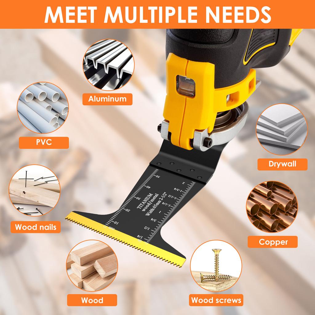 20/12Pcs Oscillating Saw Blade Bi-Metal Multi Tools Blades Sharp Wear Resistant Cutter Blade for Wood Metal Fast Cutting Blade