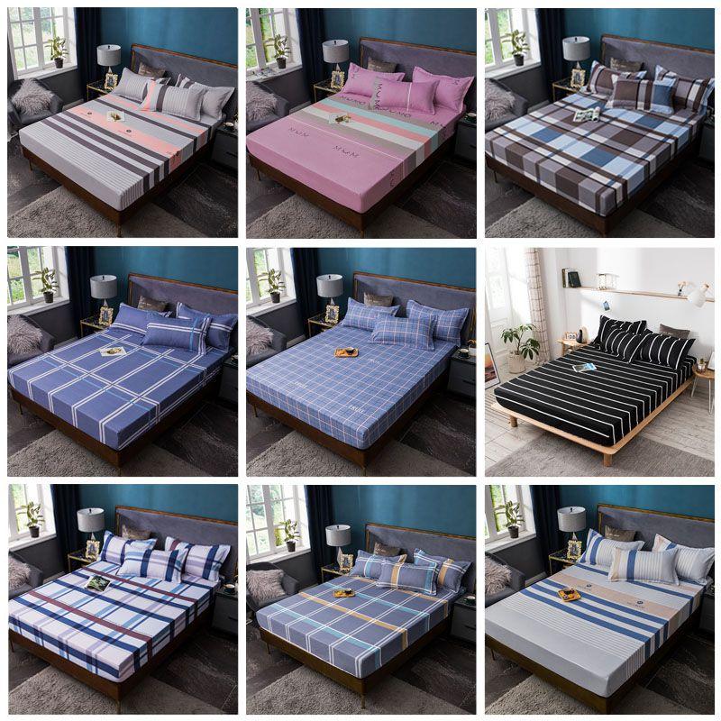 Elegant 3pcs Printed Fitted Sheet And Pillowcases Set With Floral Print Design