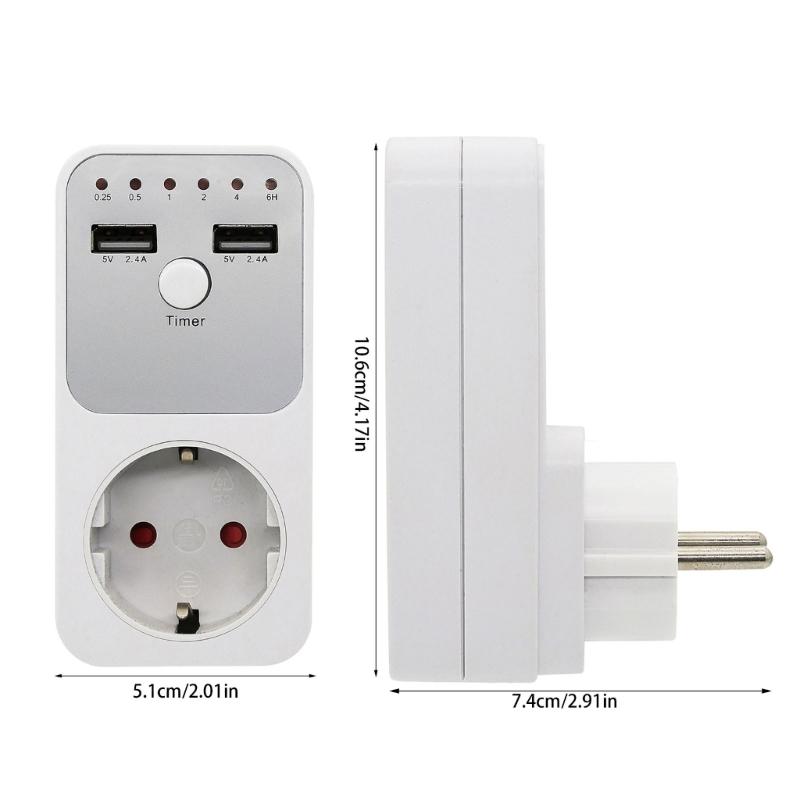 3680W Intelligent Programmable Countdown Timer Socket Double USB Port Electronic Timer Switches For Home Electronics