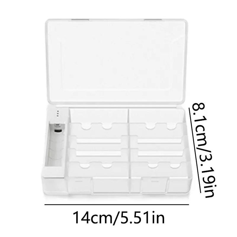 Battery Storage Case with Built-in Tester,AA/AAA Battery Organizer Box with Remaining Power Checker