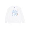MLB X Disney Collaboration New York Yankees Donald Duck Front Print Loose Sports Crewneck Sweatshirt Unisex Sweatshirt White 3AMTD1014-50IVS