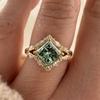 European and American new able square emerald zircon inlaid luxury personalized women's ring