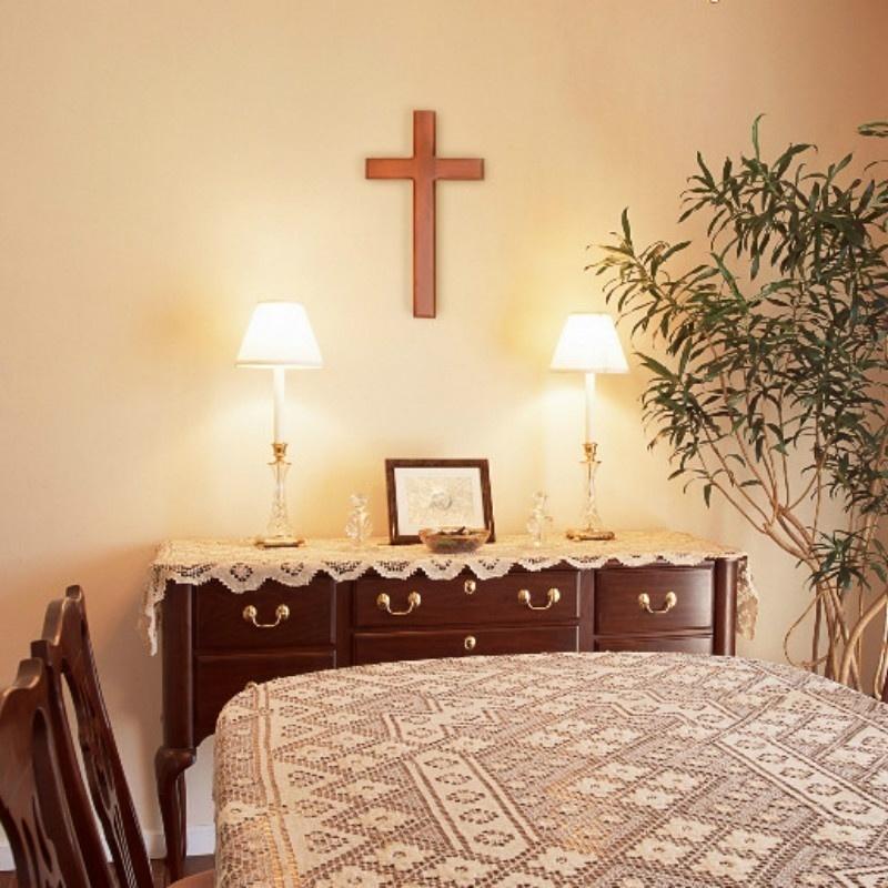Natural Ash Wood Cross Redwood Color Christian Wood Cross Gift Jesus Wall Hanging