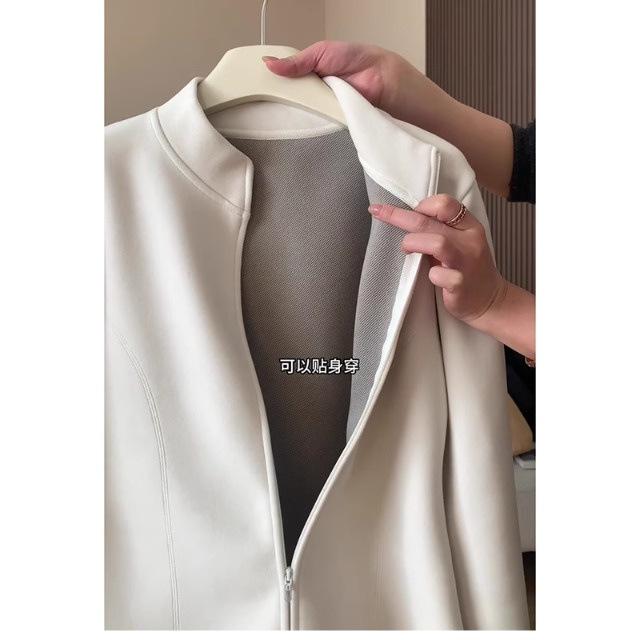 

[Official picture actual price] German velvet thickened gram stand-up collar long-sleeved sweater jacket women s warm double zipper cardigan S абрикосовый