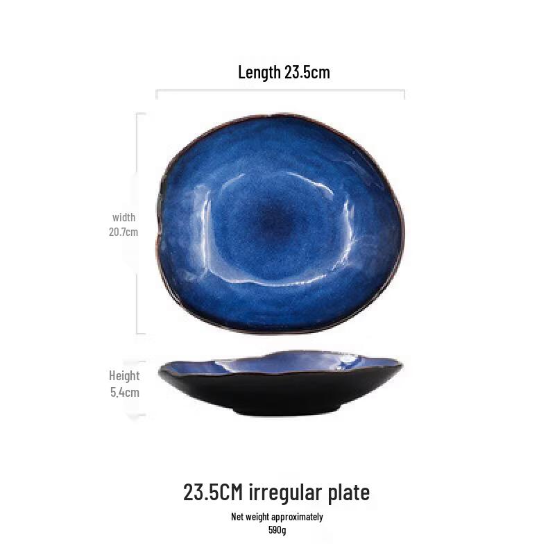 Handmade Kiln-Glazed Ceramic Dumpling Plate