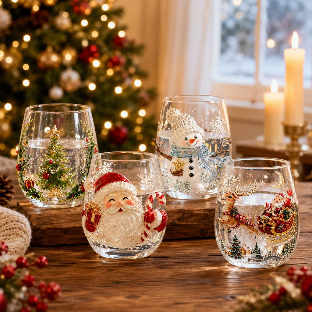 Tazza di Natale 3D con Design Festivo per Bevande Calde e Fredde