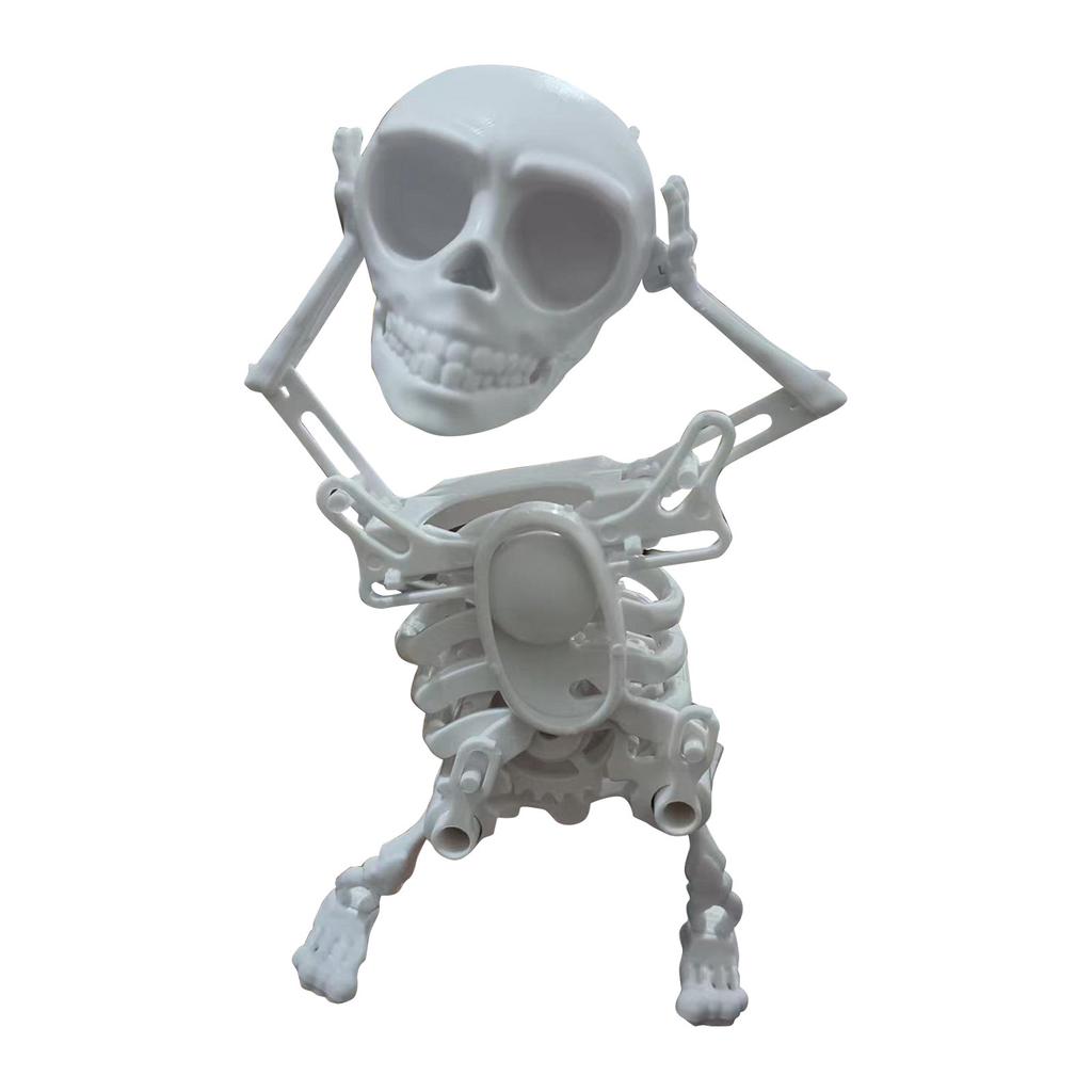 Wind-Up Dancing Skeleton Toy Mechanical Movement Fun Desktop Figurine Collectible Decorative Item for Home Office Entertainment Display