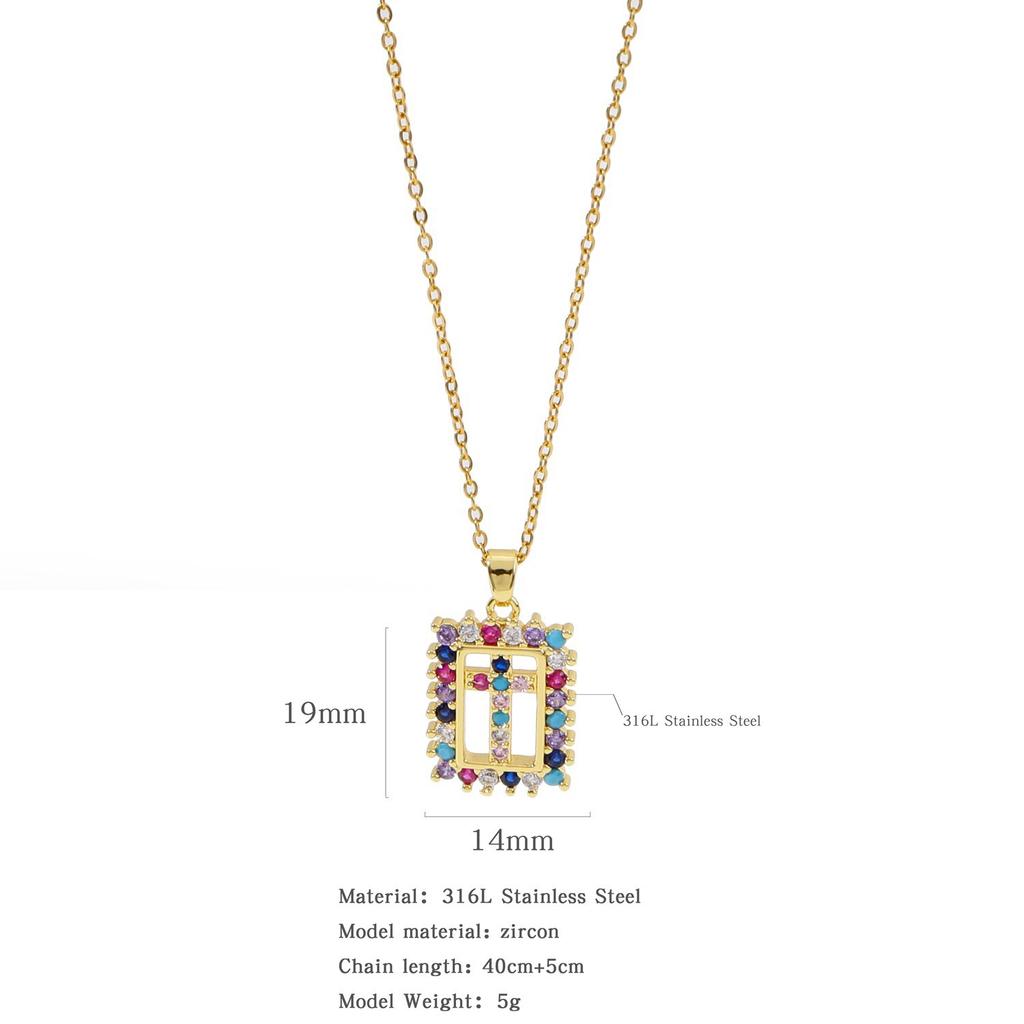 Hip Hop Luxury Zircon Cross Pendant Necklace Stainless Steel Chain Jewelry Gifts for Women Men