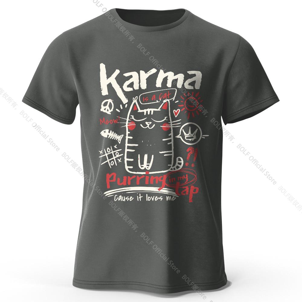 Unisex Japanese Cat T-Shirt 100% Organic Cotton Relaxed Fit Hand-painted Kitten Graphic Tee for Adults Kawaii Style