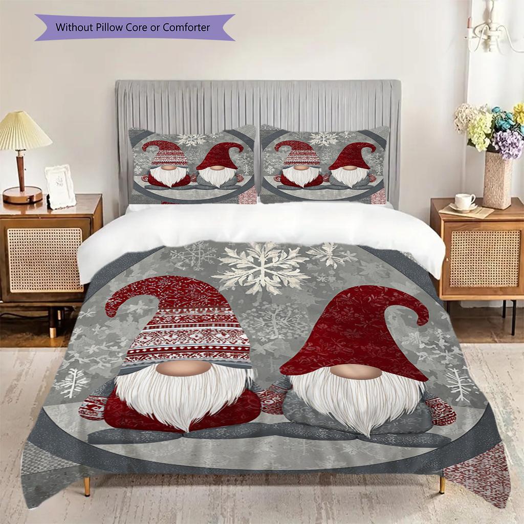 Dwarf Pattern Bedding Quilt Set Quilt Cover Pillowcase Home Decoration Birthday Gift (1 * duvet cover + 2 * pillowcase, without core)