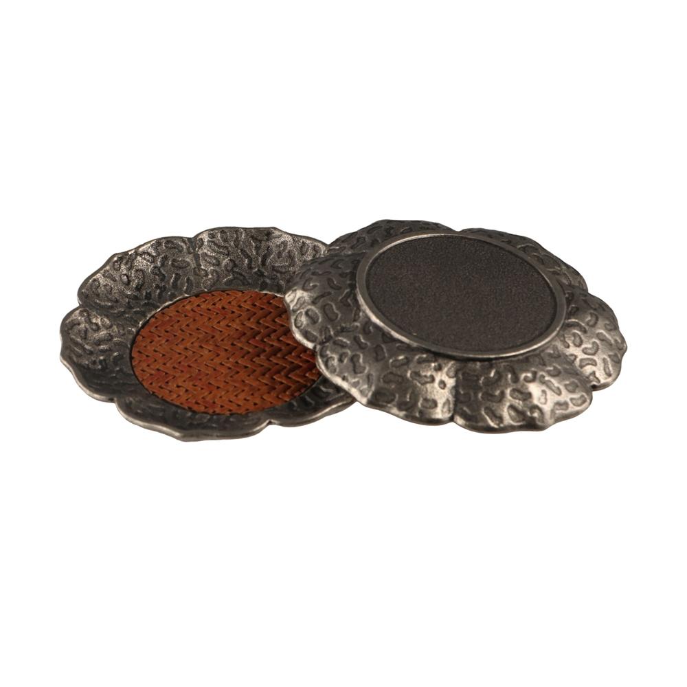 2pcs Delicate Heat Insulation Mat Zinc Zinc Alloy Tea Coaster Handmade Lotus Cup Holder  Home
