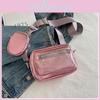 2024 New Summer Simple Fashion Wide Shoulder Strap Crossbody Street Style Small Square Bag For Women Black Gold Pink