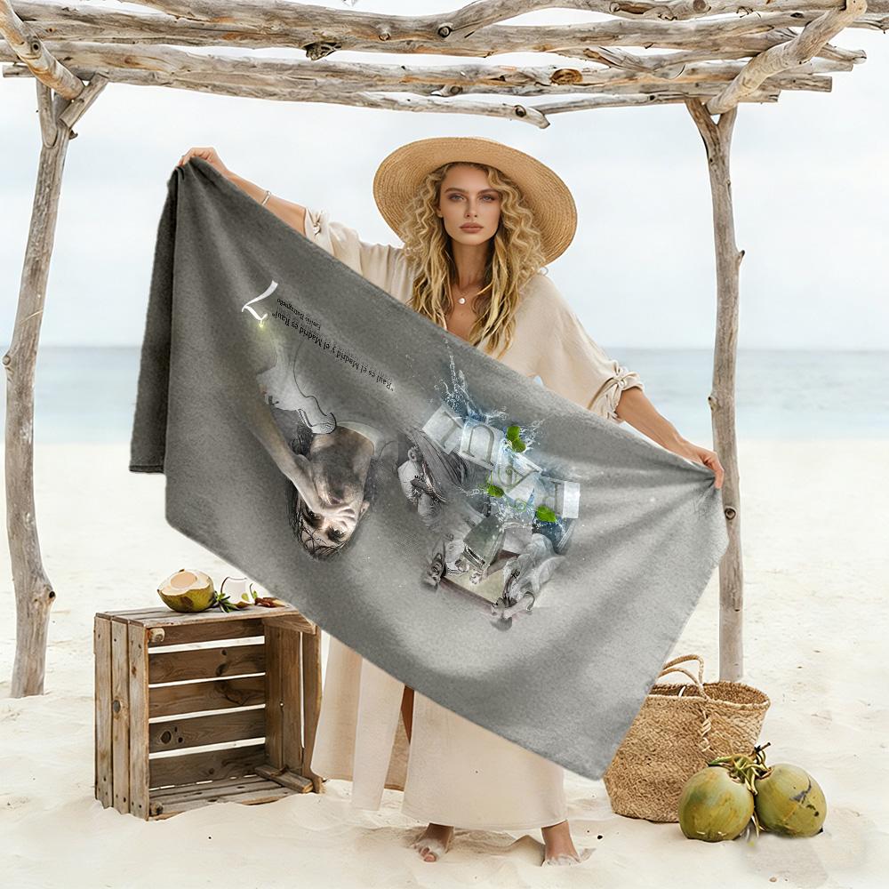 Football Player Celebration Gesture Beach Towel High Absorbency & Quick-Dry Comfortable Lightweight