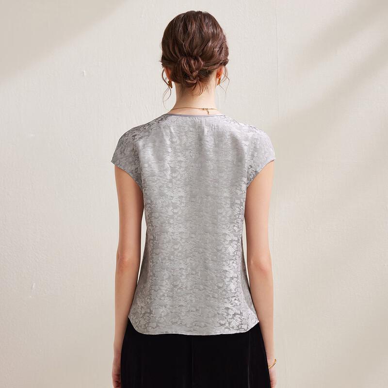 Zhaojun New Chinese Style Silk Blend Vest Top with Pearl Buttons
