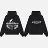 Felpa con cappuccio oversize unisex con stampa di lettere vestibilità ampia pullover casual autunno