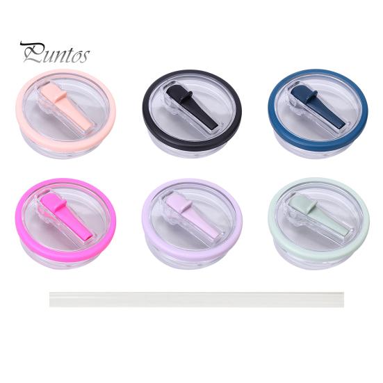 2Pcs 40 Oz Tumbler Flip Straw Lid Replacement Leak-Proof Spill Resistant Lids BPA-Free Reusable Cover for Cup