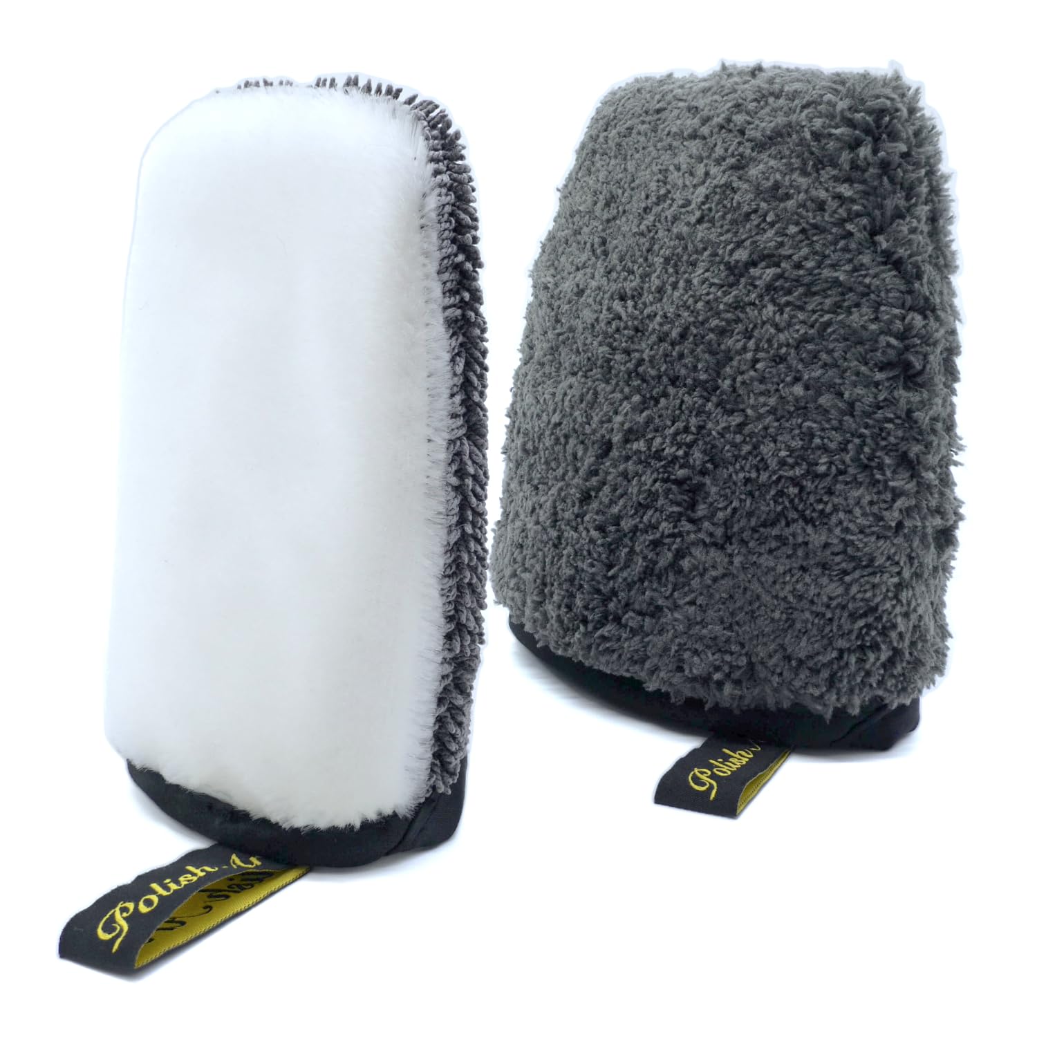 

Polish Art Wheel Mitt Hybrid Mitt Seat Car Wash Sponge Glove Set of 2 & (Leather Brush)