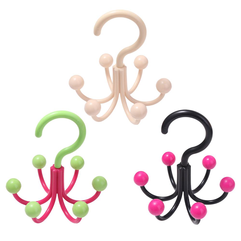 6pcs Portable Rotating Hook Space-Saving Multi-Functional Hooks Hat Tie Bag Hook  Home Storage