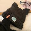 Women Winter Crochet Hat Cats Ear Knitted Hat for Girl Skiing Cycling Warm Winter Snow Hat for Christmas Present