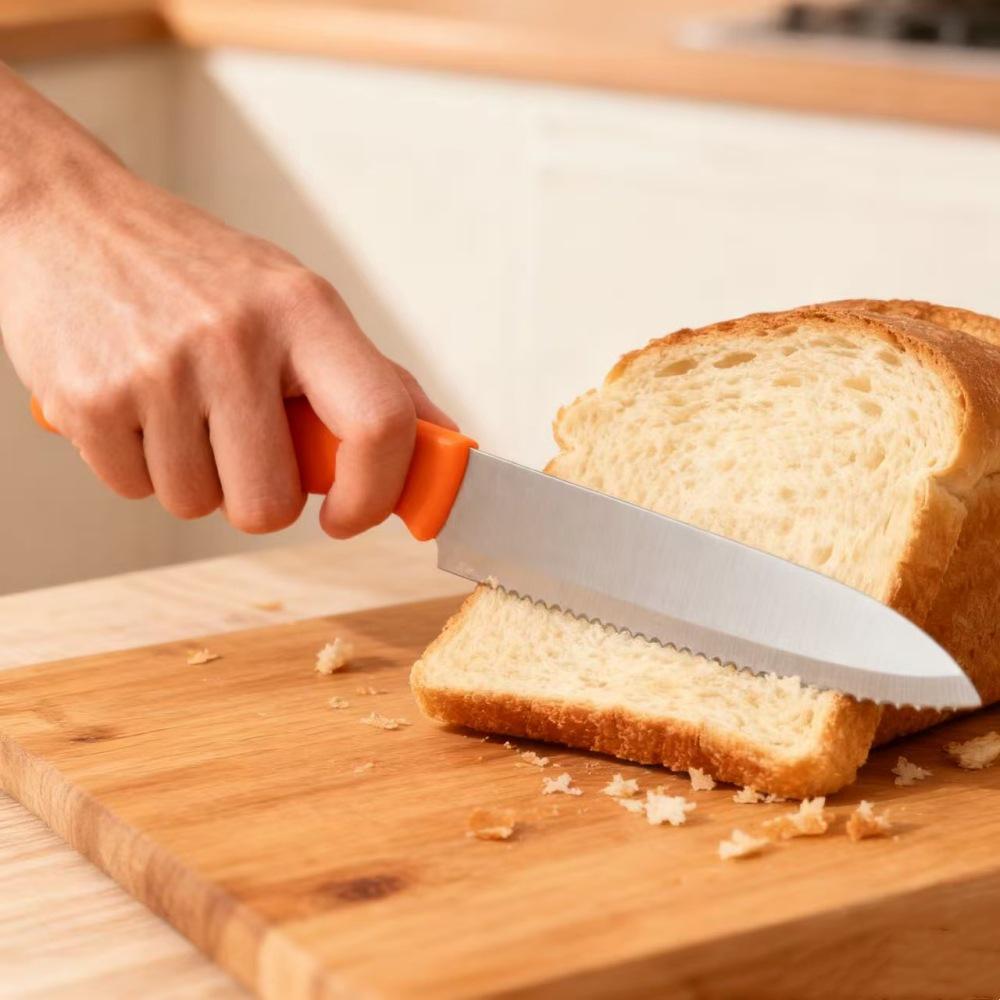 Multipurpose Serrated Stainless Steel Knife for Bread, Steak, and Fruit