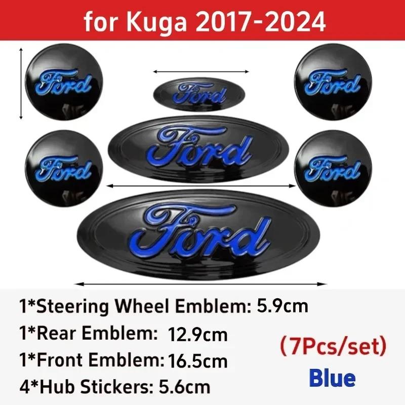 Autoaufkleber Ford 2025 Heißes Auto-Emblem für Ford Focus Edge Explorer Escape Escape ST Kuga Mondeo Taurus Äquator Lenkradaufkleber