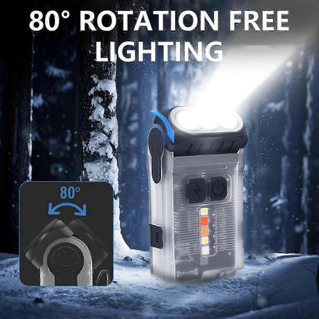 2025 Small LED Flashlight Torch Flashlight Water Proof Pocket Bright Hat Clip Flashlight Outdoor Hiking Torch Camping Light transparent white