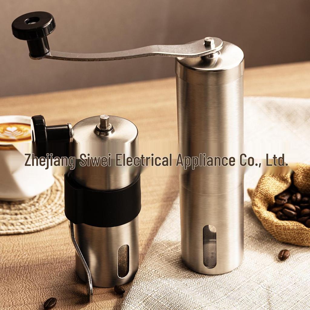 Compact Hand-Crank Coffee Grinder - Portable Manual Ceramic Burr for Home Use