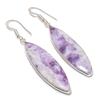 Boucle d'oreille faite à la main en argent sterling 925 avec pierre précieuse Lépidolite naturelle 2,36" AE-11449