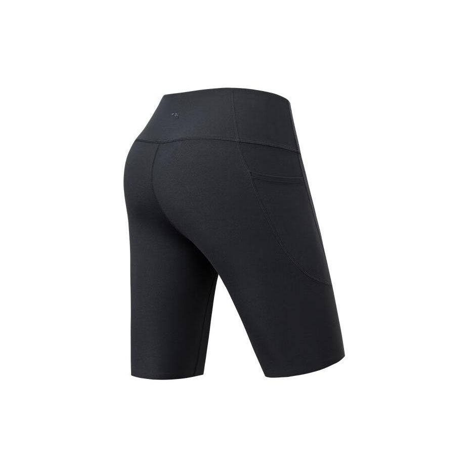 Anta Solid Color Cycling Five-Point Fitness Sports Shorts Women shorts Black 962327309-1