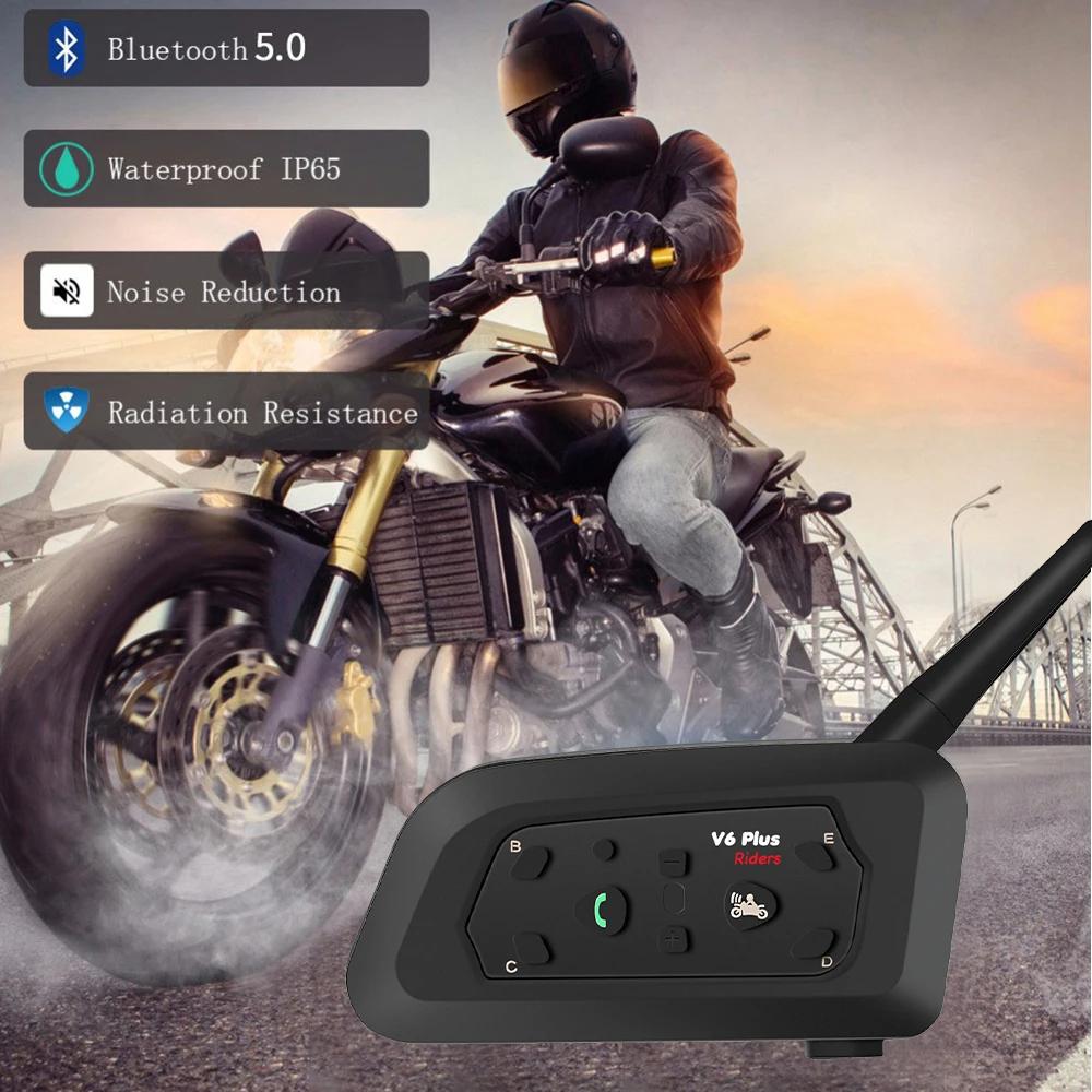 V6 Pro Motorradhelm-Gegensprechanlage – 1500 m Bluetooth 5.0-Headset mit DSP-Rauschunterdrückung, 6-Fahrer-System