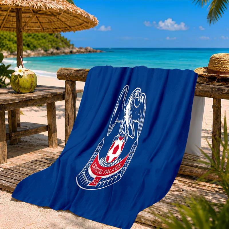 Crystal Palace Crest Design Beach Towel Microfiber Beach Towel, Lightweight and Quick-Dry, for Summer Travel, Swimming Pool Fan Birthday Gift