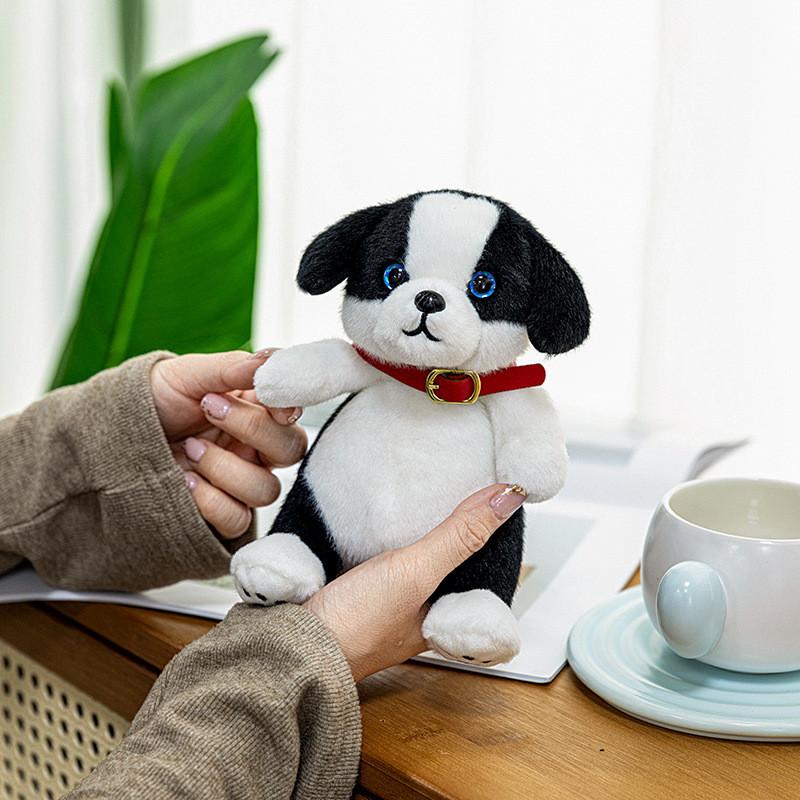 Border Collie Mjukisdjursnyckelring Med Mjuk Kort Päls För Ryggsäcksdekoration Och Samlarleksak