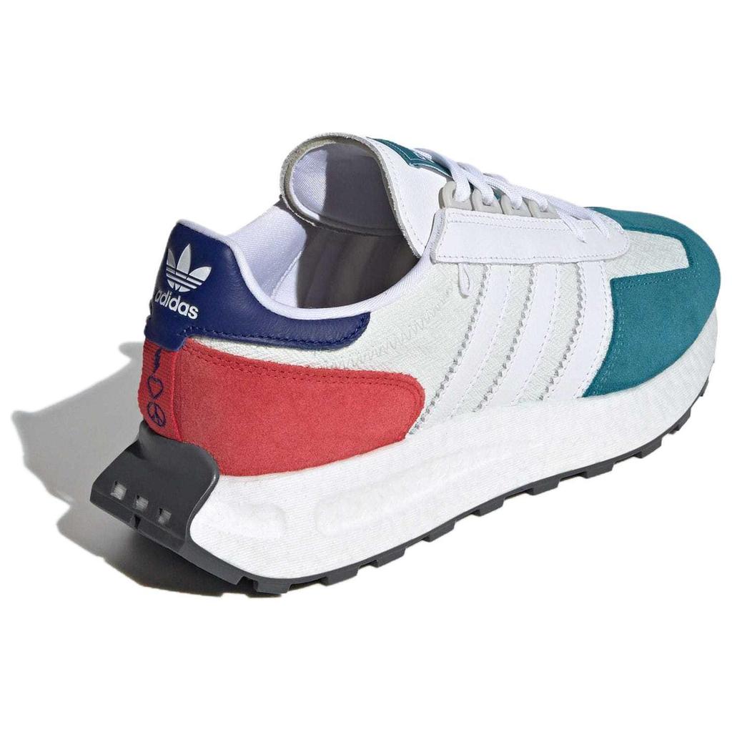 adidas Originals Retropy E5 Boost Leather Retro Versatile Non-Slip Low-Top Lifestyle Casual Shoes Unisex Sneaker Beige Blue Red ID6262