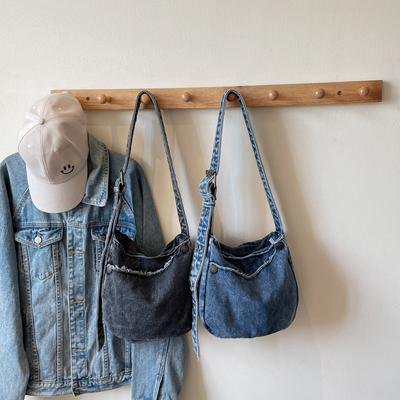 Džínová taška Dámská crossbody taška Dojíždění Velkokapacitní taška přes rameno