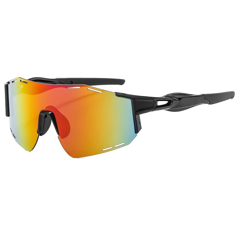 Cross Border New Outdoor Sports Sunglasses Men Women Fashionable Windproof Riding One-piece Colorful Eye Protection Glasses