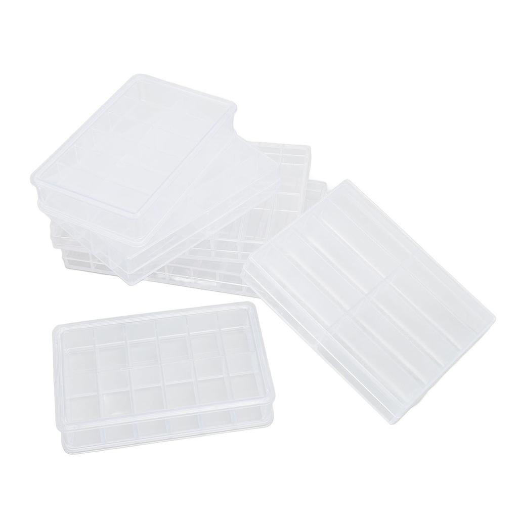 6 Pcs Watch Parts Storage Box 10 12 18 Grids Multi Functional Clear Plastic Precise Parts Screw